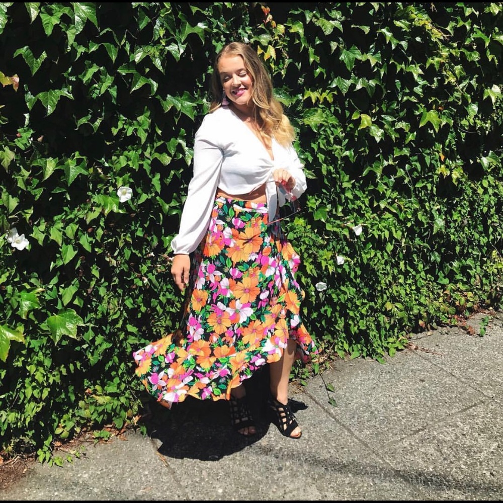 Floral Wrap Skirt
